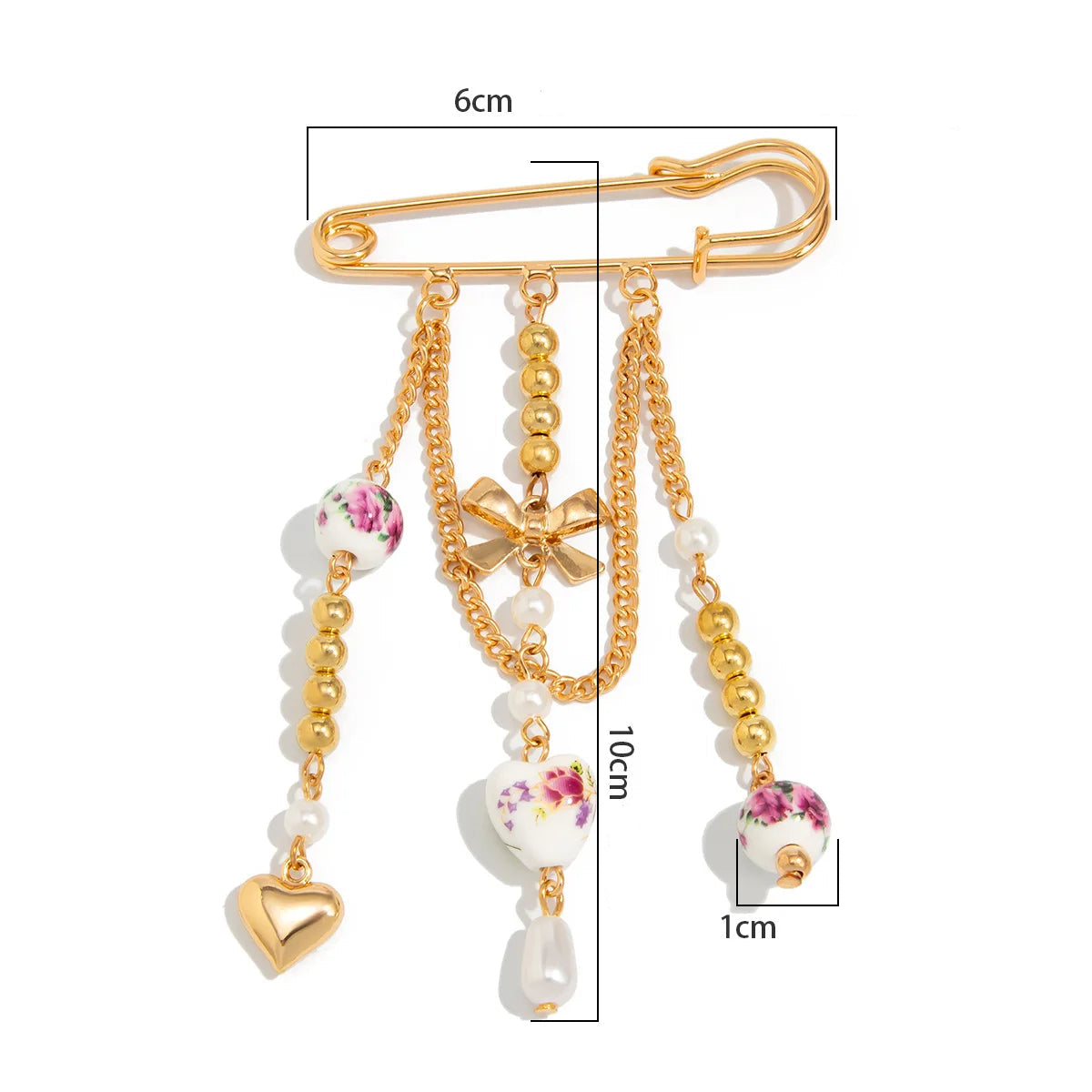 Faux Pearl Heart Brooch – alternate view 5