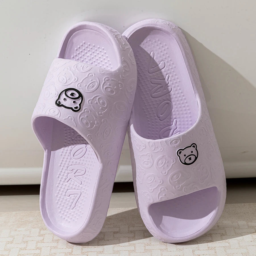Charming Bear Print Women's Indoor Slippers