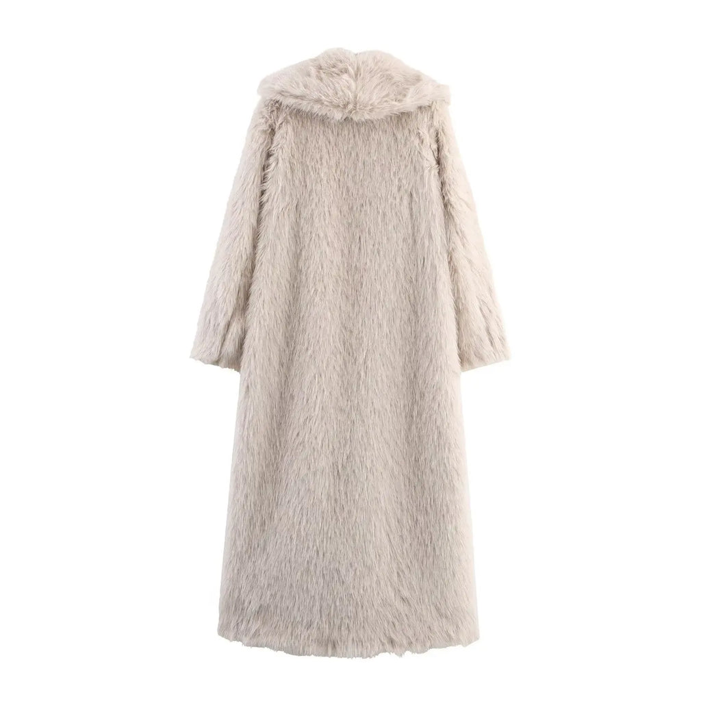 Elegant Faux Fur Long Winter Coat for Women