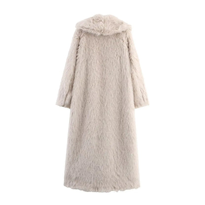 Elegant Faux Fur Long Winter Coat for Women