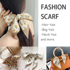 Élodie Satin Ribbon Scarf Set – 4 Pieces