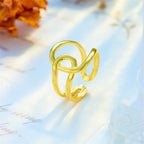 Geometrische open ring van roestvrij staal voor dames