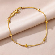 Women's Chain Anklet with Golden Balls