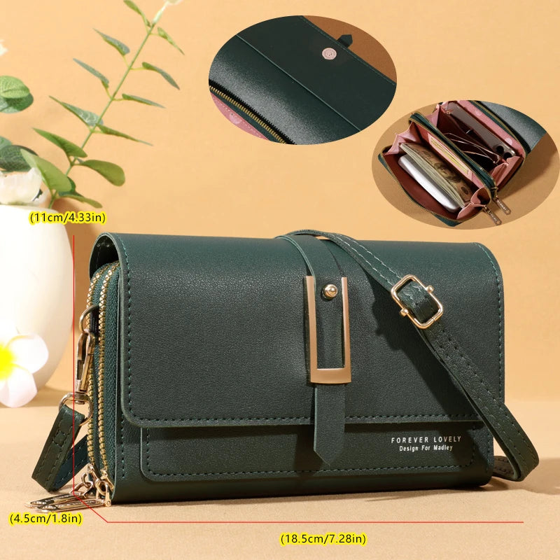Sac bandoulière élégant pour femme - Porte-cartes et téléphone portable élégant
