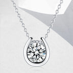 Luxury Moissanite Horseshoe Pendant Necklace