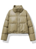 Women Thickened Mock Neck Cotton-padded Jacket