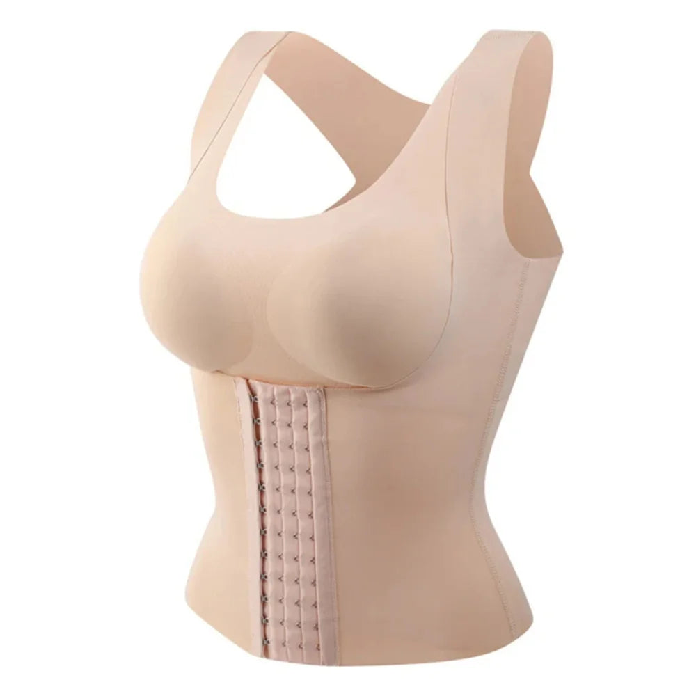 Women's 3-in-1 Bra with Buttons at the Waist for Posture and Shapewear