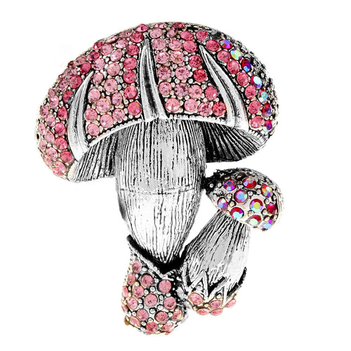 Crystal Double Mushroom Brooch – alternate view 2