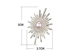 Faux Pearl Sunflower Brooch – alternate view 3