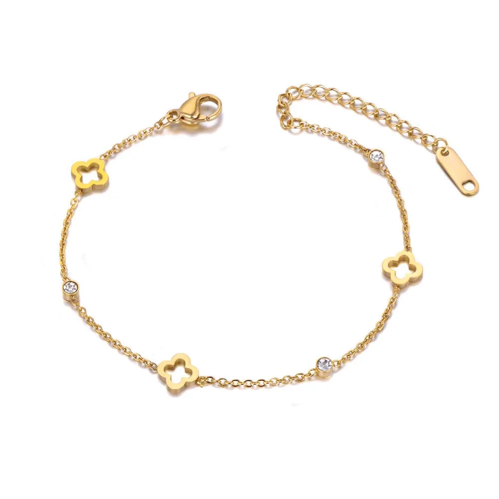 Bracelet de cheville à breloques en cristal