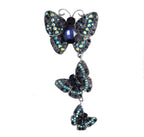 Vintage Crystal Butterfly Brooch Set – alternate view 2