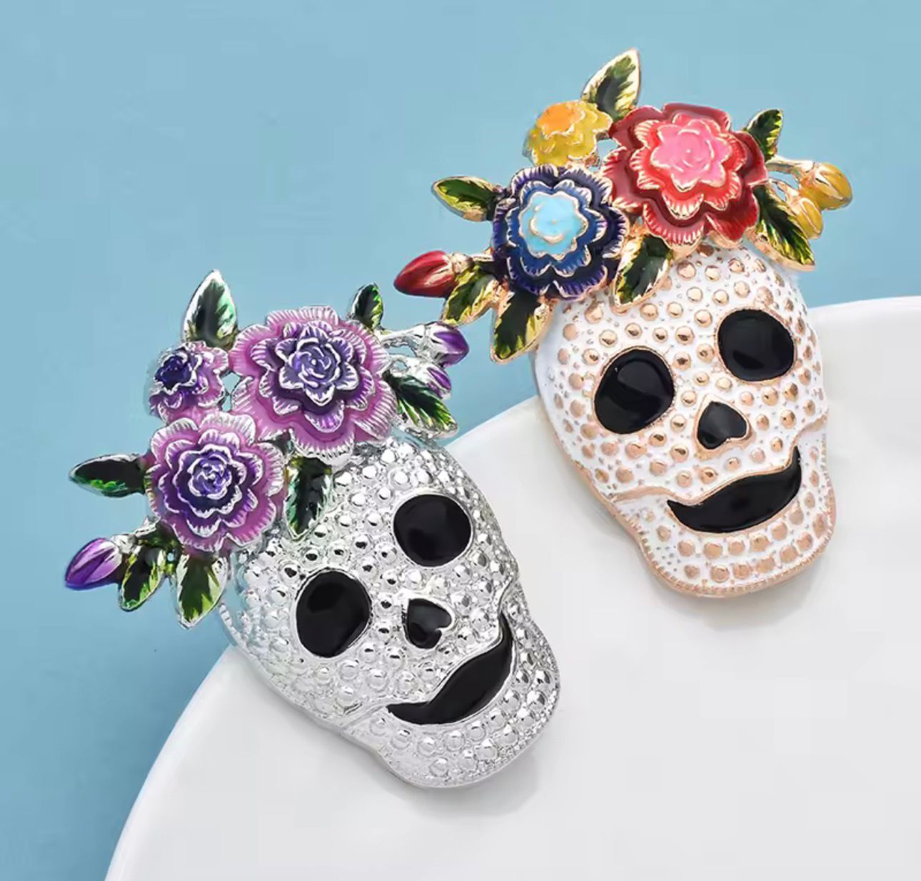 Enamel Skull Brooch – alternate view 3