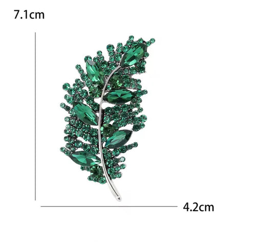 Crystal Leaf Brooch – alternate view 2
