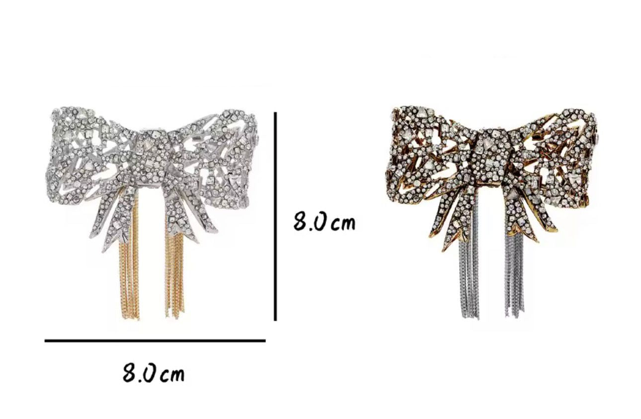 Vintage Tassel Bow Brooch – alternate view 4