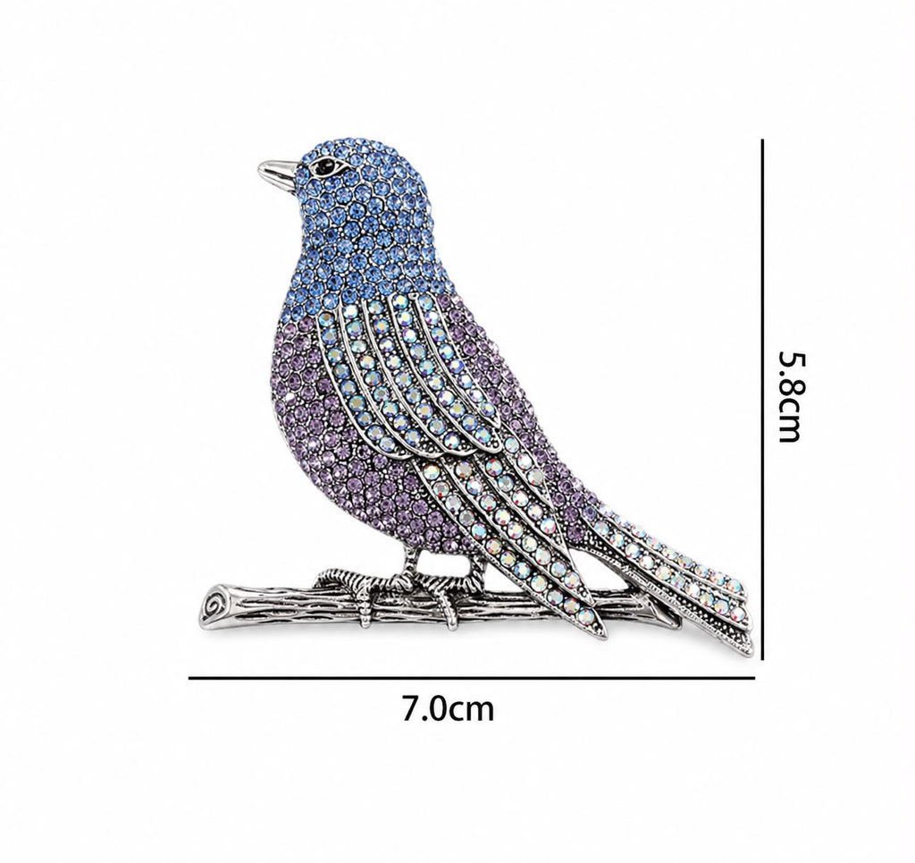 Vintage Crystal Bird Brooch – alternate view 2