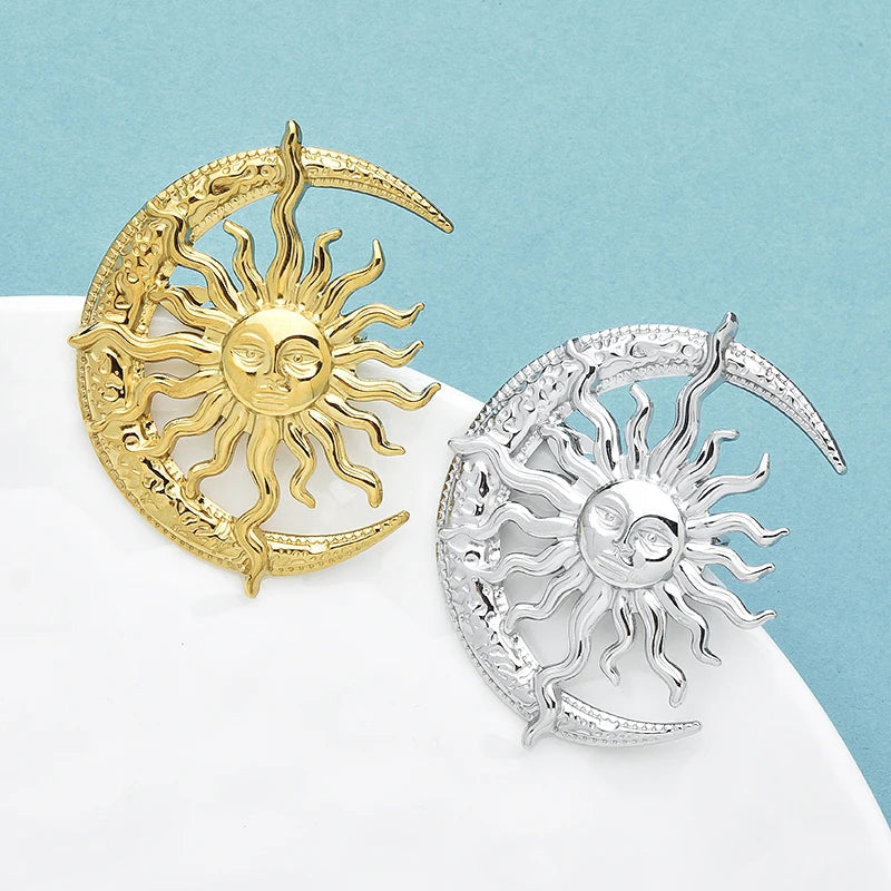 Sun & Moon Brooch – alternate view 2
