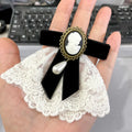 Vintage Faux Pearl Cameo Brooch
