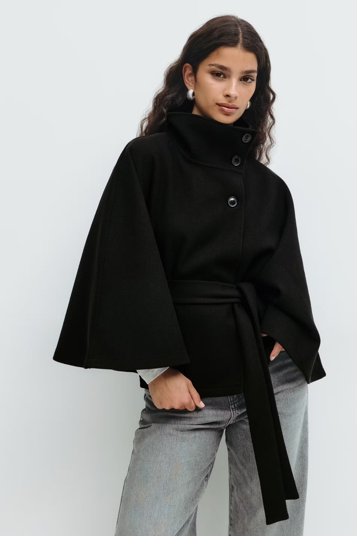Cape-style Jacket and Belt