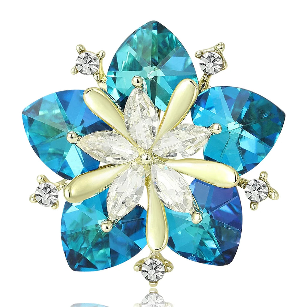Crystal Flower Brooch