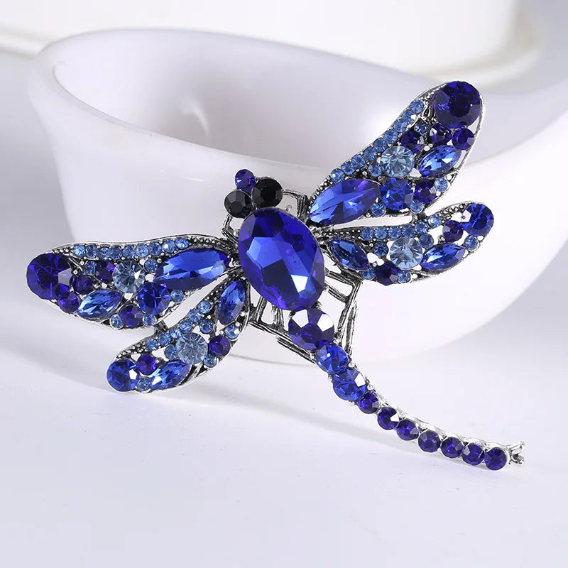 Crystal Dragonfly Brooch
