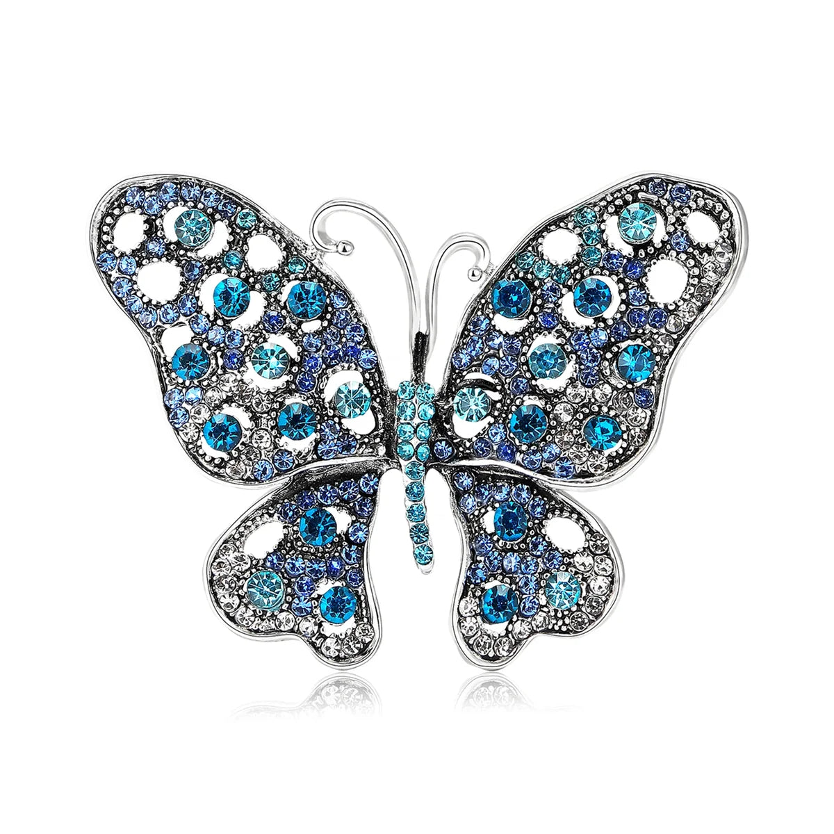 Vintage Crystal Butterfly Brooch