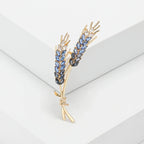 Crystal Wheat Ear Brooch