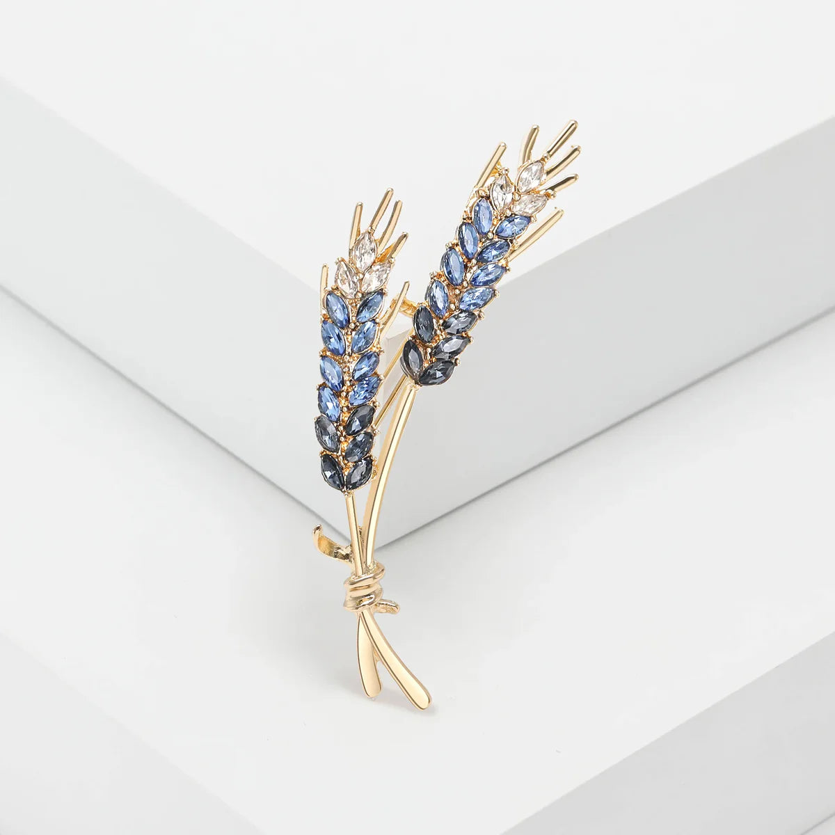 Crystal Wheat Ear Brooch