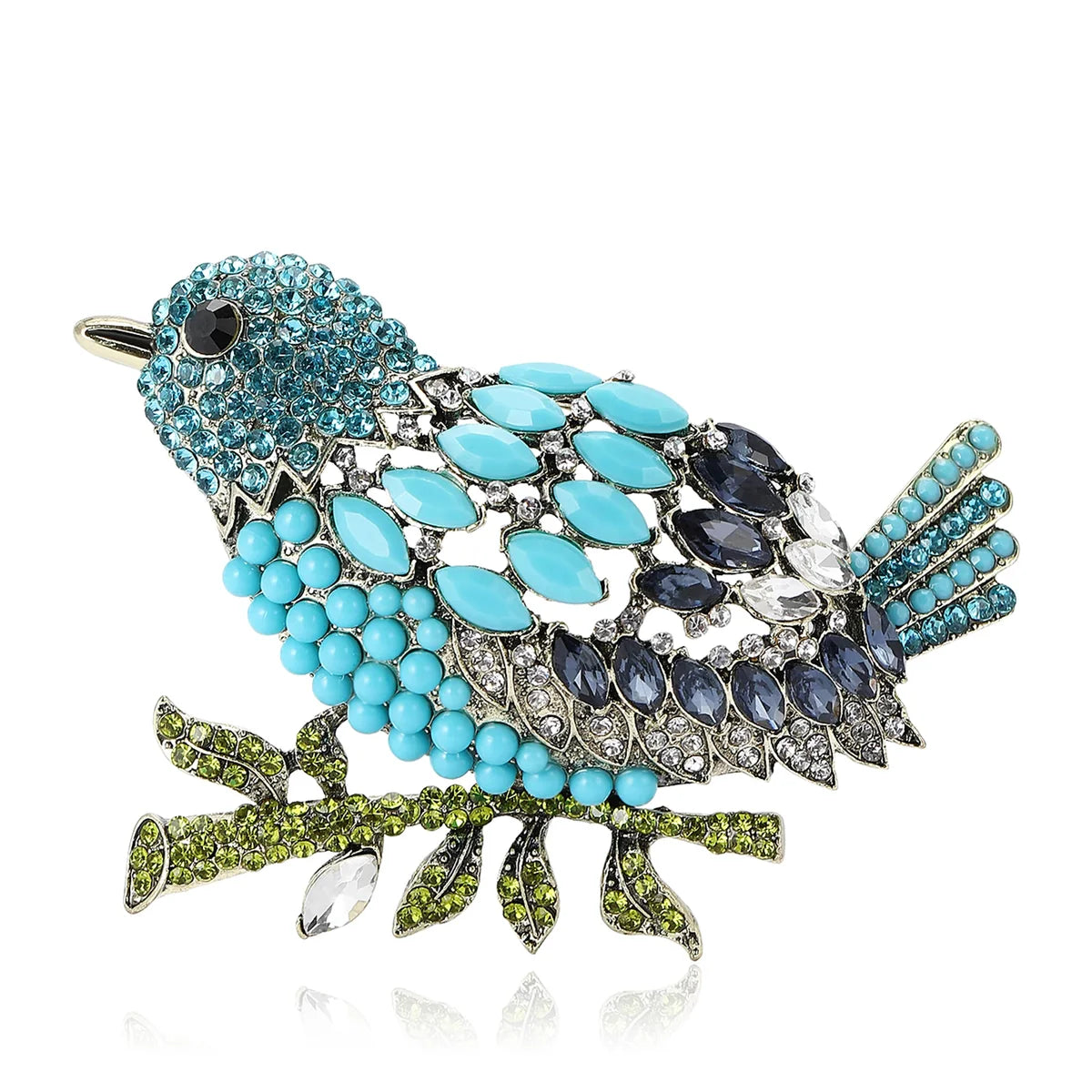 Crystal Bird Brooch