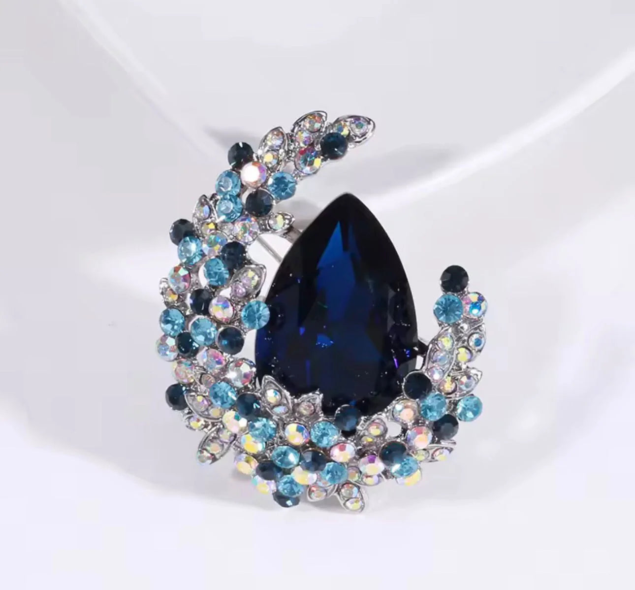 Crystal Moon Brooch