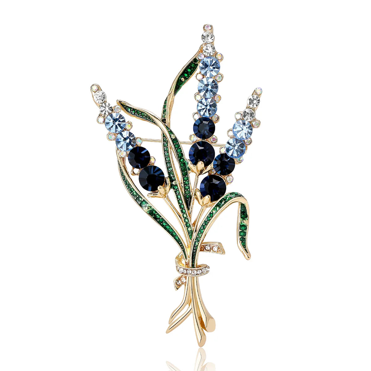 Crystal Wheat Ear Brooch