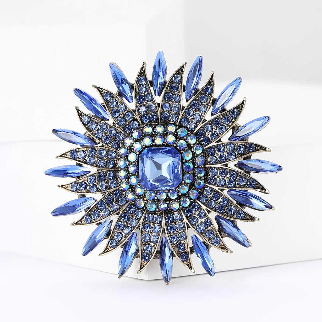 Crystal Sunflower Brooch