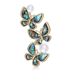 Faux Pearl Butterfly Brooch