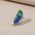 Crystal Feather Brooch
