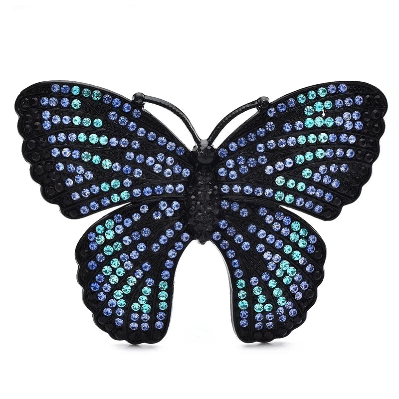 Enamel Crystal Butterfly Brooch