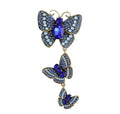 Vintage Crystal Butterfly Brooch Set