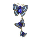 Vintage Crystal Butterfly Brooch Set