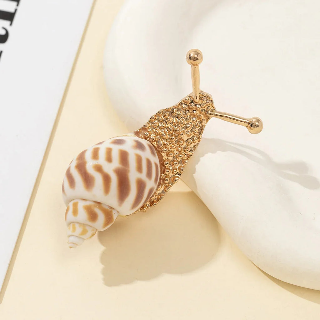 Crystal Shell Brooch