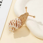 Crystal Shell Brooch