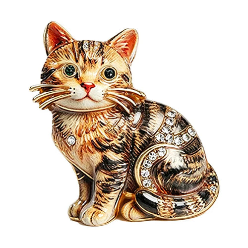Crystal Cat Brooch