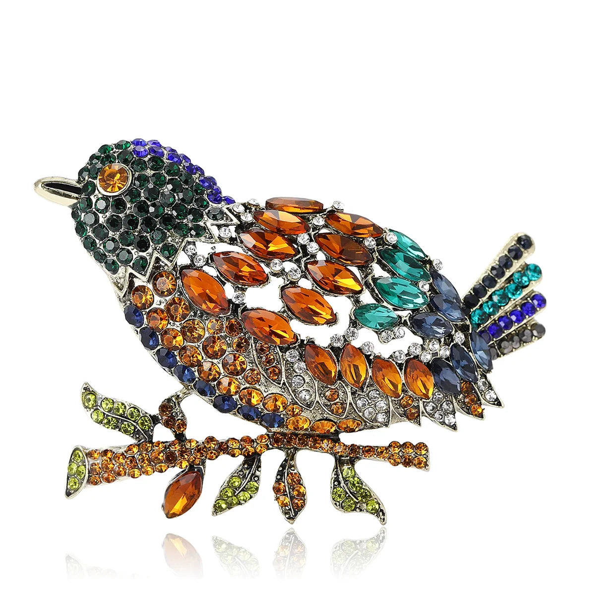 Crystal Bird Brooch
