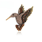 Crystal Hummingbird Brooch