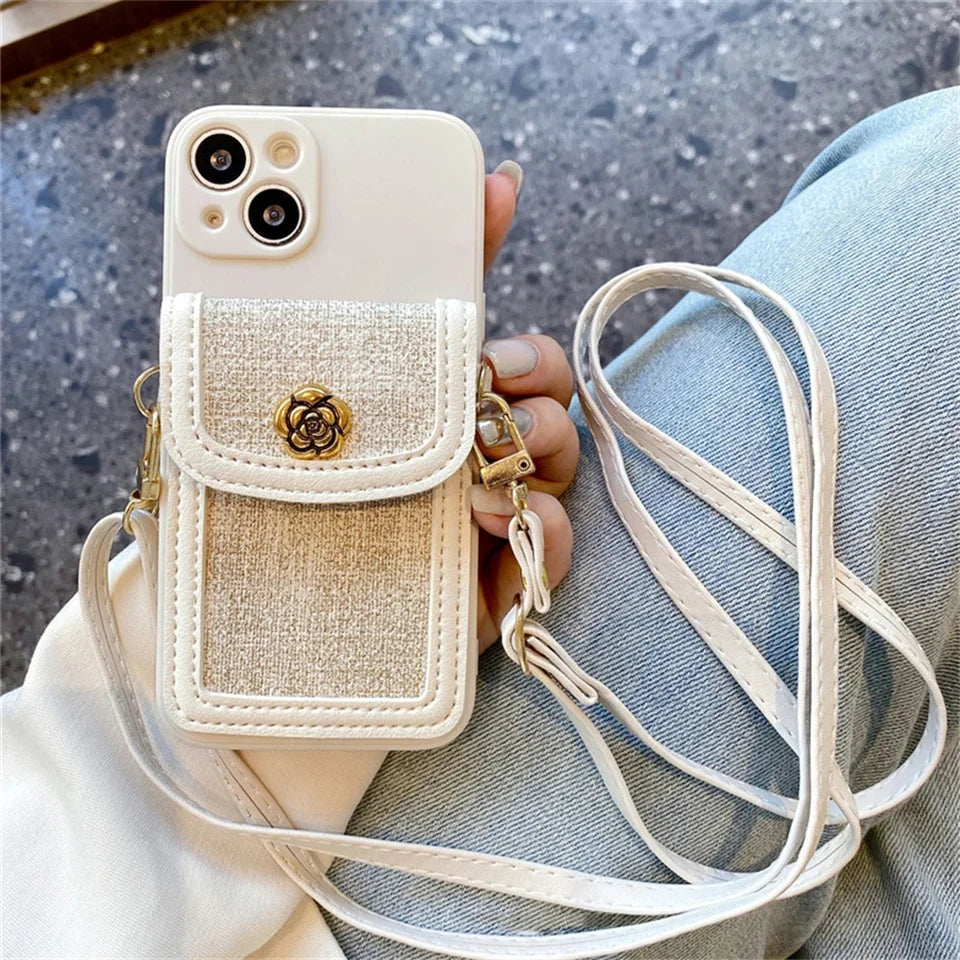 Camellia Garden Crossbody Wallet iPhone Case – product image 3