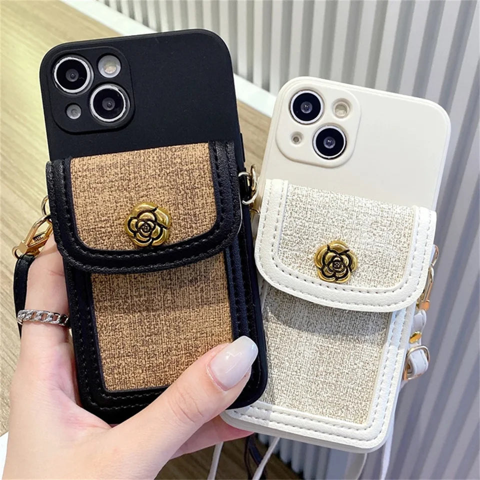Camellia Garden Crossbody Wallet iPhone Case – product image 6