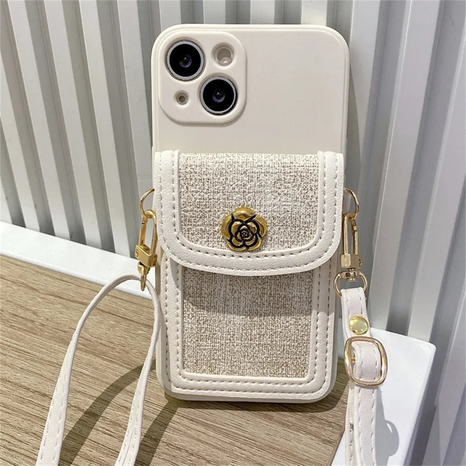 Camellia Garden Crossbody Wallet iPhone Case – product image 7