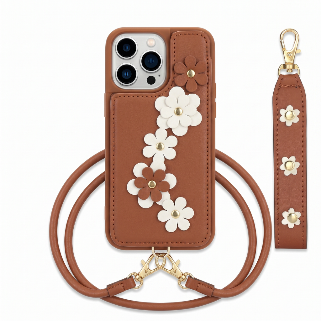 Daisy Garden Wallet iPhone Case with Straps – product image 1