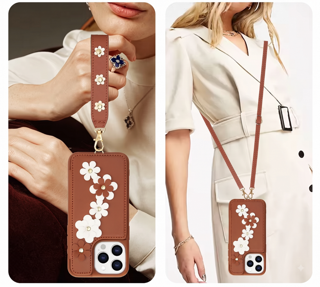 Daisy Garden Wallet iPhone Case with Straps – product image 2