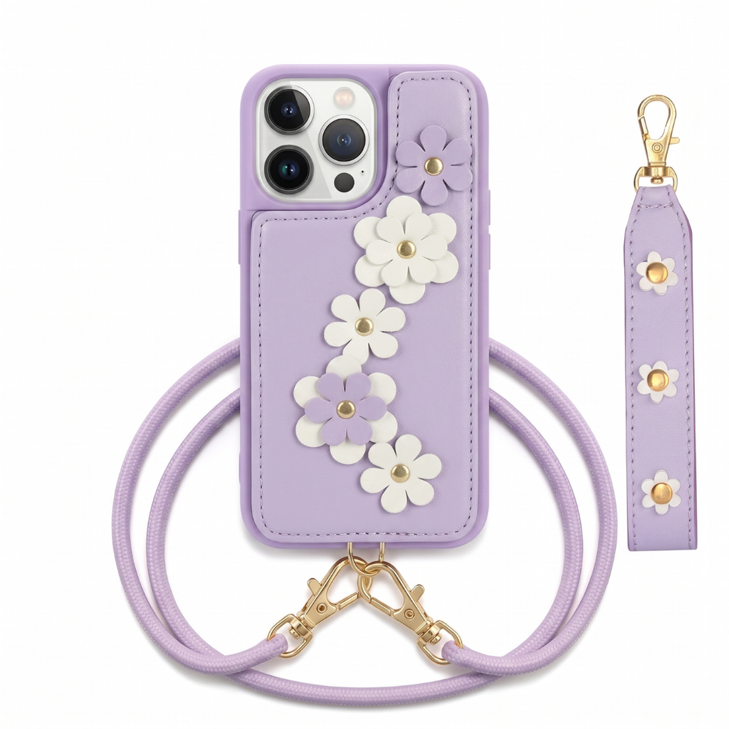 Daisy Garden Wallet iPhone Case with Straps – product image 5