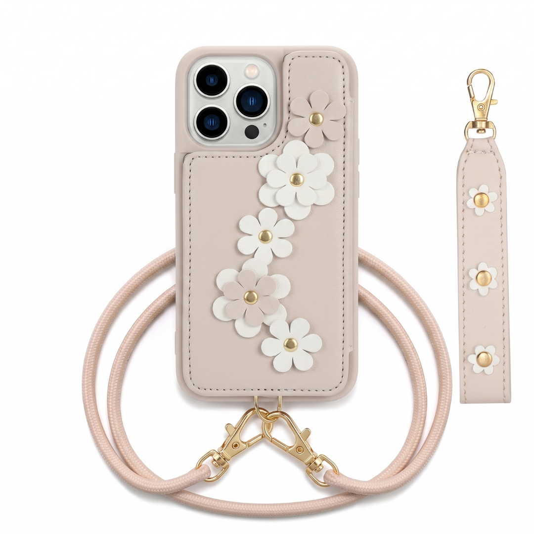 Daisy Garden Wallet iPhone Case with Straps – product image 6