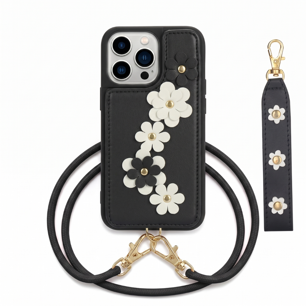 Daisy Garden Wallet iPhone Case with Straps – product image 7