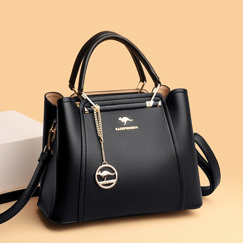 Sac à bandoulière en cuir souple pour femme 